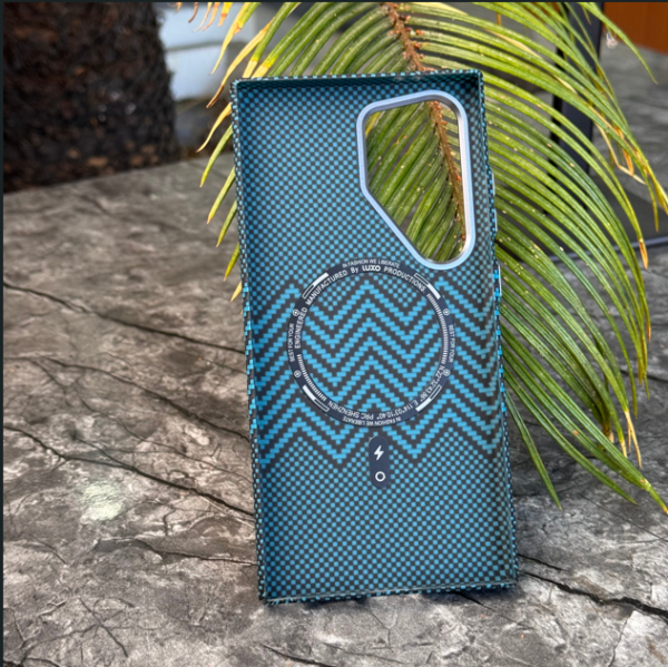Techbuy Luxo Magsafe Ultra Thin Drop Protective Wave Blue Pattern Case For Samsung S23 ultra And S24 Ultra