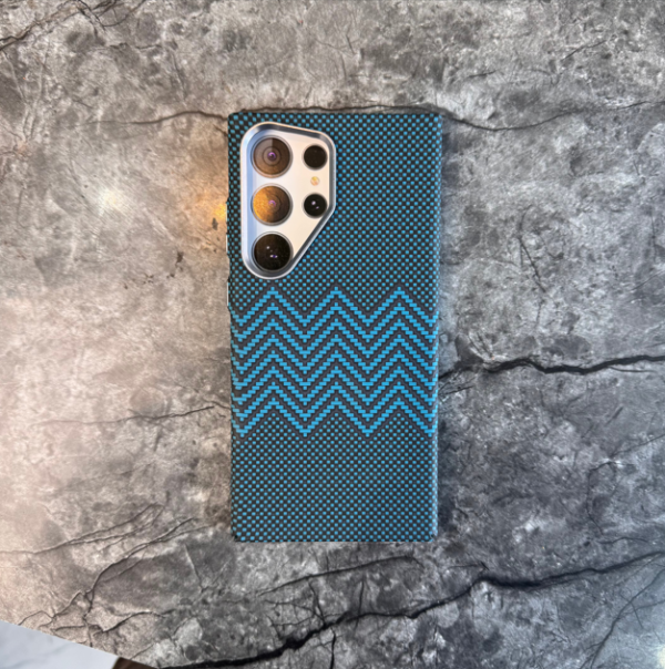 Techbuy Luxo Magsafe Ultra Thin Drop Protective Wave Blue Pattern Case For Samsung S23 ultra And S24 Ultra