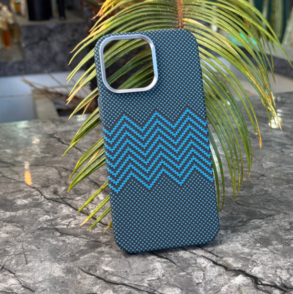 Techbuy Luxo Magsafe Ultra Thin  Drop Protective Wave Blue Pattern Case For Iphone12 13 14 pro max 15 pro max 16 pro max
