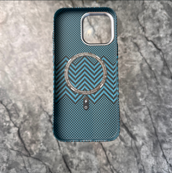 Techbuy Luxo Magsafe Ultra Thin  Drop Protective Wave Blue Pattern Case For Iphone12 13 14 pro max 15 pro max 16 pro max