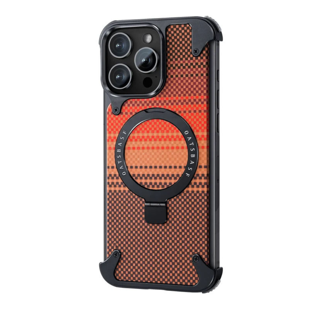 Metal Stand Frameless Pattern Textured Premium Case