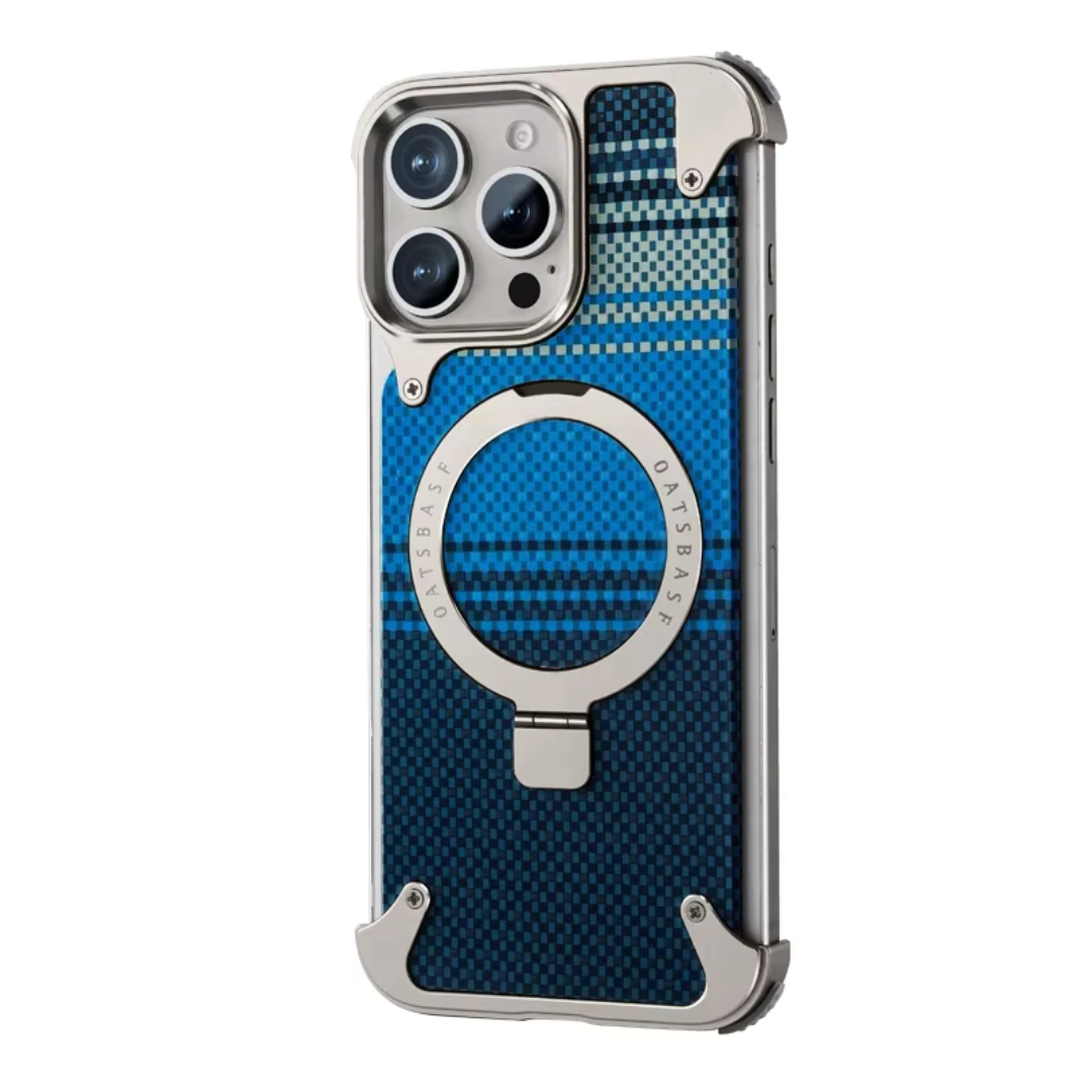 Metal Stand Frameless Pattern Textured Premium Case
