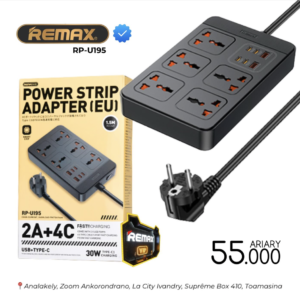 Remax RPU195 - Power Strip Adapter - 1.5M - 2500W - Black