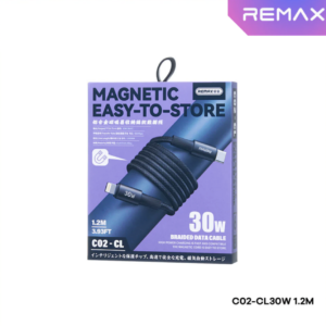 REMAX - C02 C-L Magnetic Suction Type-C To  lightning Fast Charging Data Cable (30W) - Black